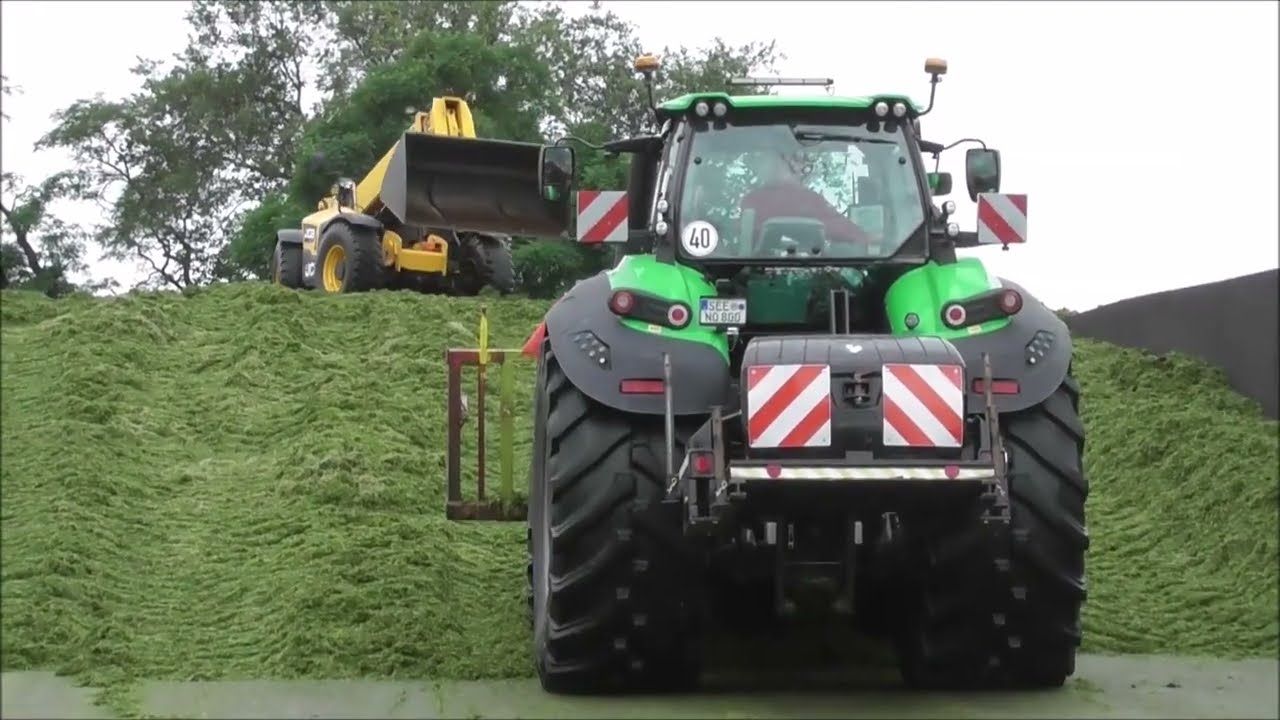 John Deere 7980i ProDrive Luzerne häckseln 2024 im Oderbruch 2. Schnitt mit Deutz Flotte + 1x Claas
