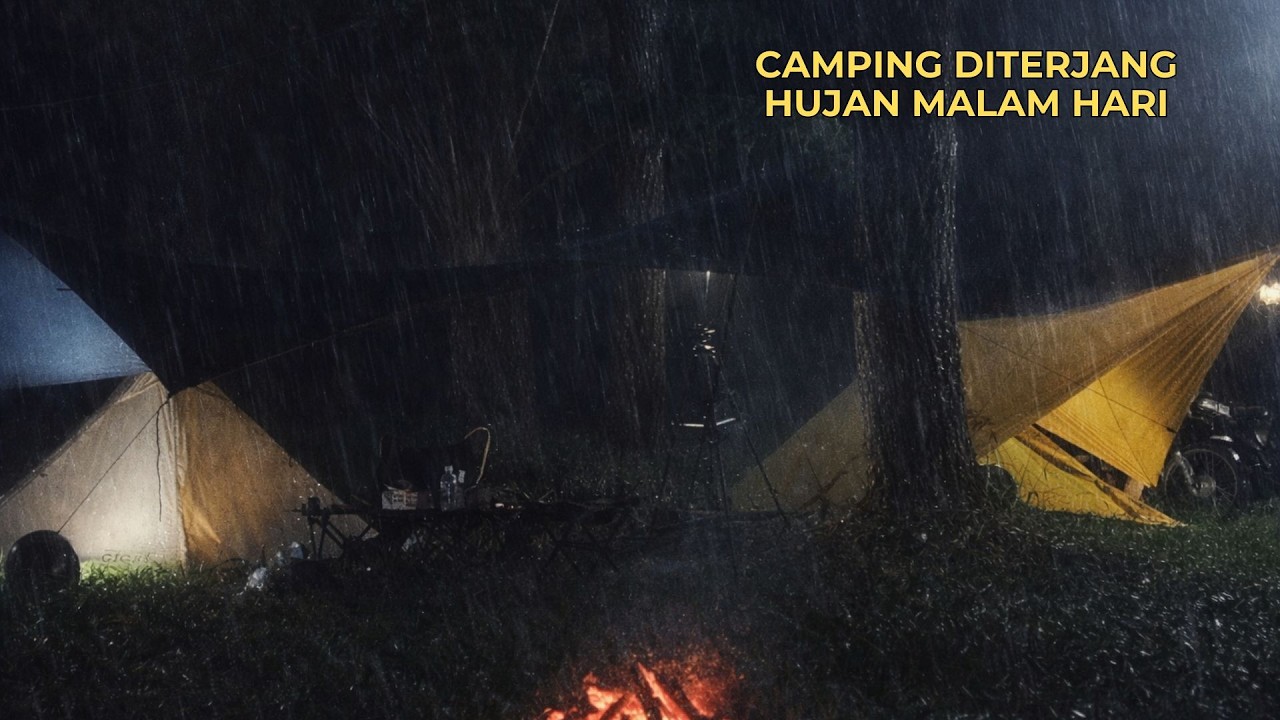 Diguyur Hujan Deras Malam Hari Bersantai Menikmati Alam