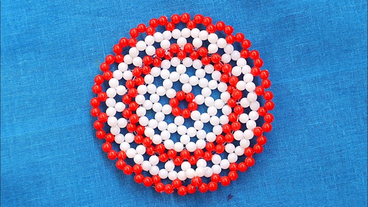 Pearl Beaded Table Mat | Bead Mat | DIY Beads Craft | Beaded Rangoli | Tea Coaster with Beads