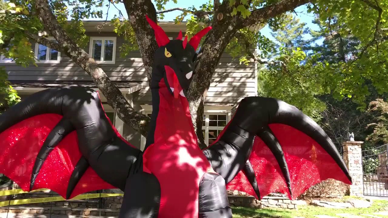 Gemmy 9-ft Animated Airblown Red Dragon Inflatable - Inflation/Review!