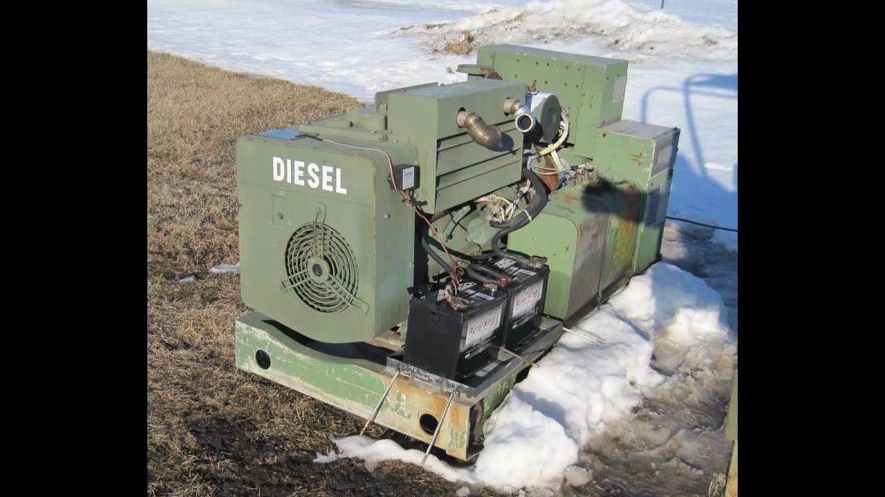 MEP-003A Generator Onan 10KW Diesel genset. Cold start & load test 4 cyl diesel generator 1857 hrs