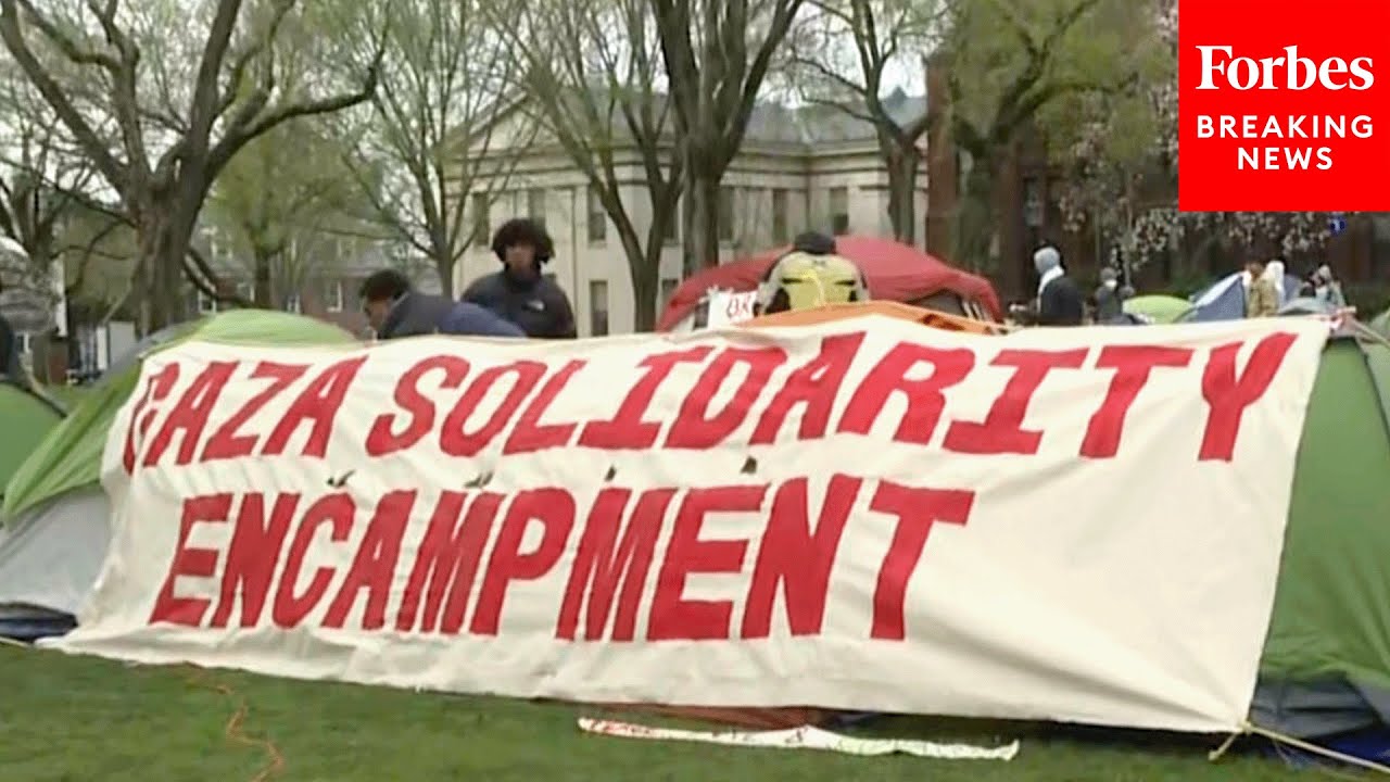 Pro-Palestinian Protestors Establish Gaza Solidarity Encampment On Brown University's Campus