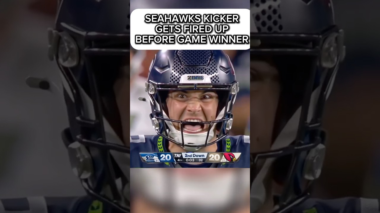 Seahawks Kicker Jason Myers Gets FIRED UP Before He Kicks Game Winning Field Goal