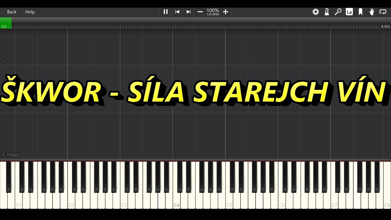 Škwor - Síla starejch vín - Piano tutoriál