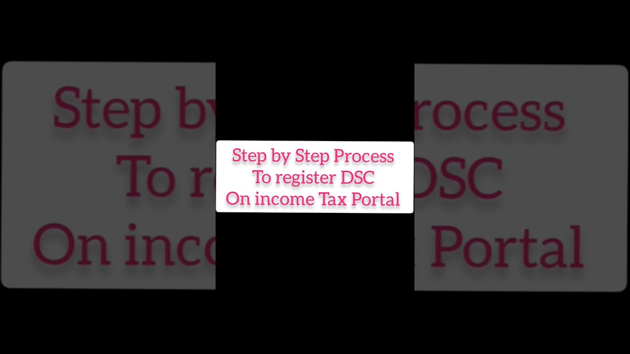 How to register dsc online Income Tax Portal  #dsc registration online IT Portal
