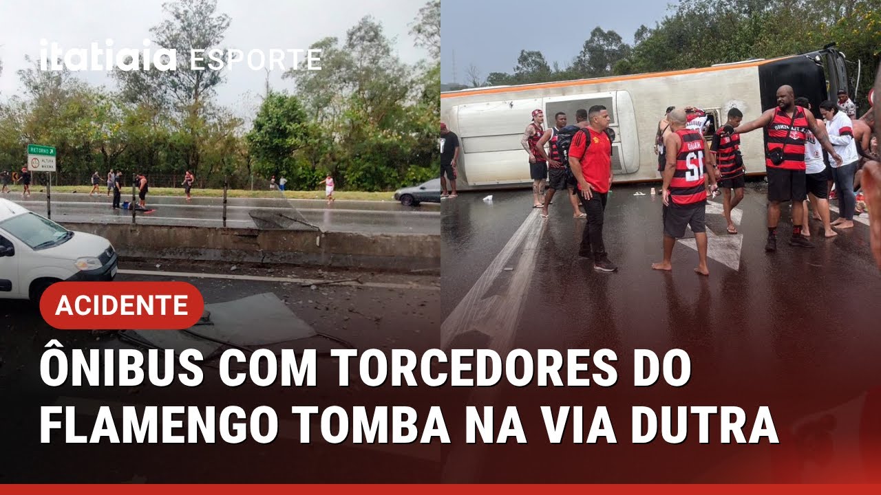 &Ocirc;NIBUS COM TORCEDORES DO FLAMENGO SOFRE ACIDENTE NO RIO DE JANEIRO
