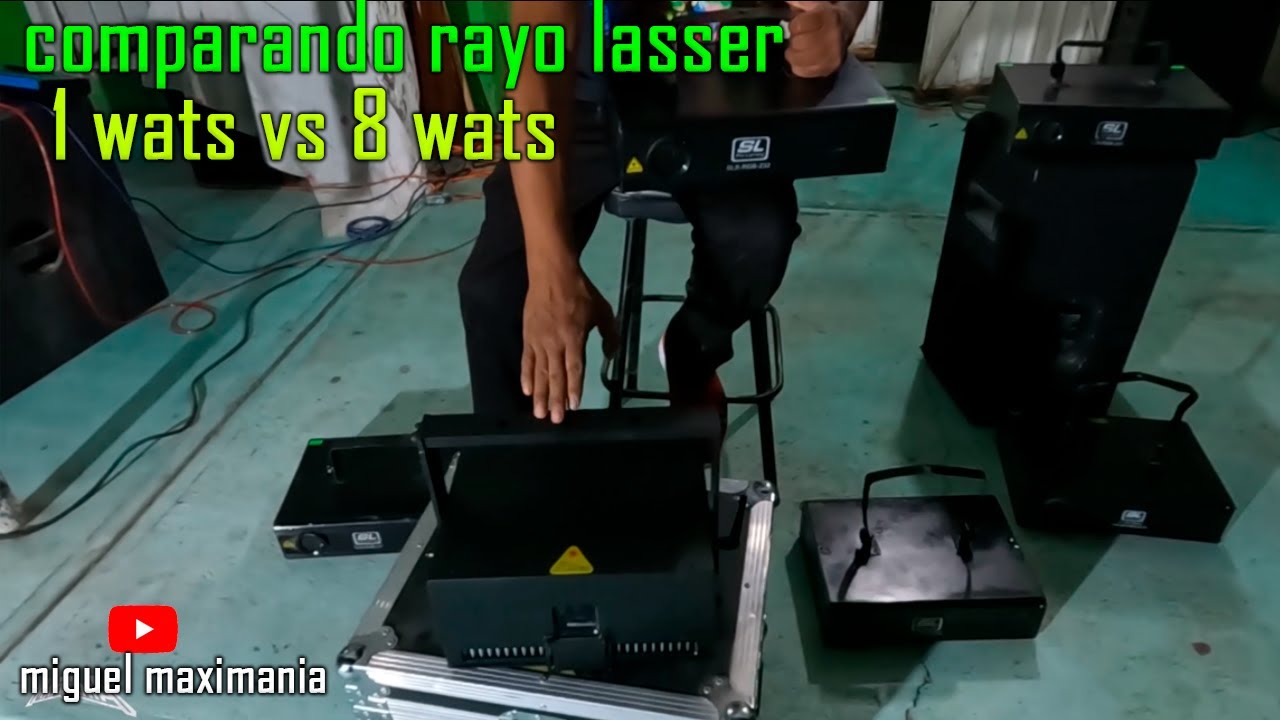 COMPARAMOS 6 RAYOS LASSER DE 8 WATTS.. Y DE 1 WATTS REALMENTE VALE LA PENA? MIGUEL MAXIMANIA..