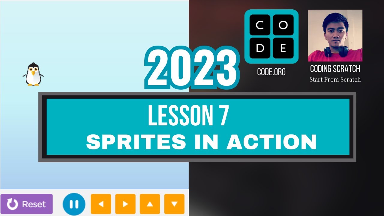Code.org Lesson 7 Sprites in Action | Express Course 2023 Update