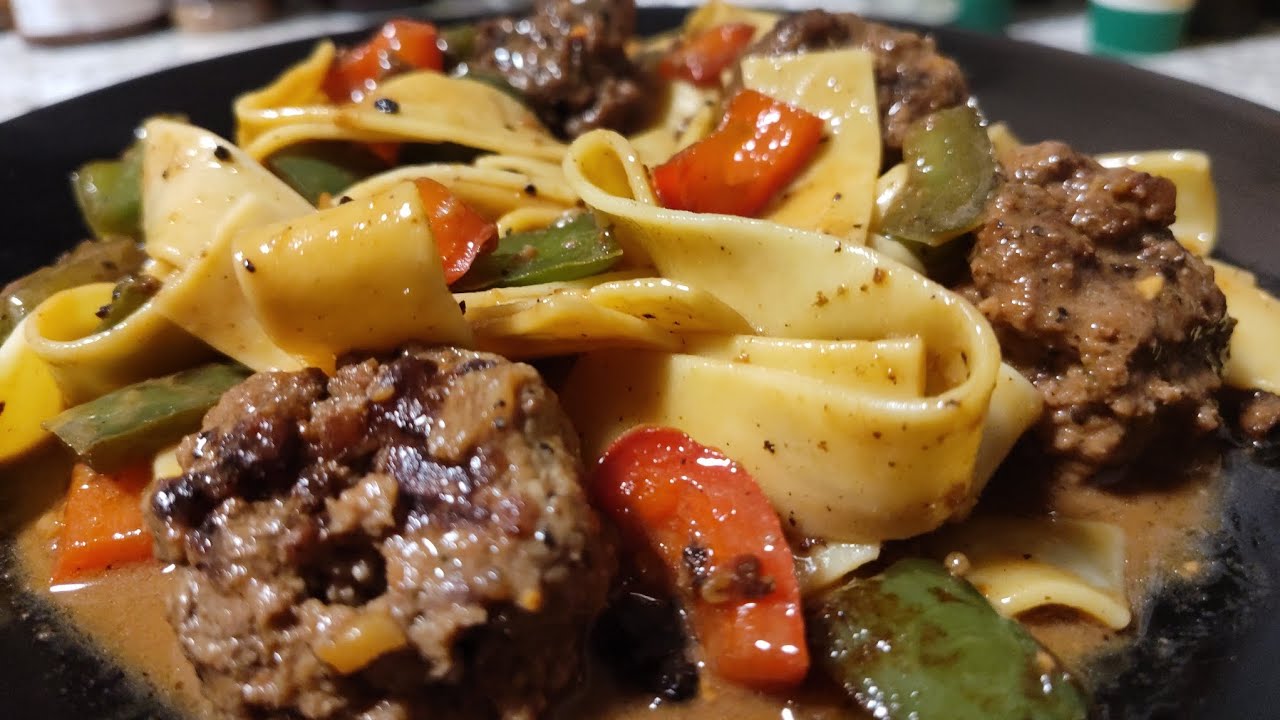 BEEF AND PAPPARDELLE NOODLES (quick and easy meal)
