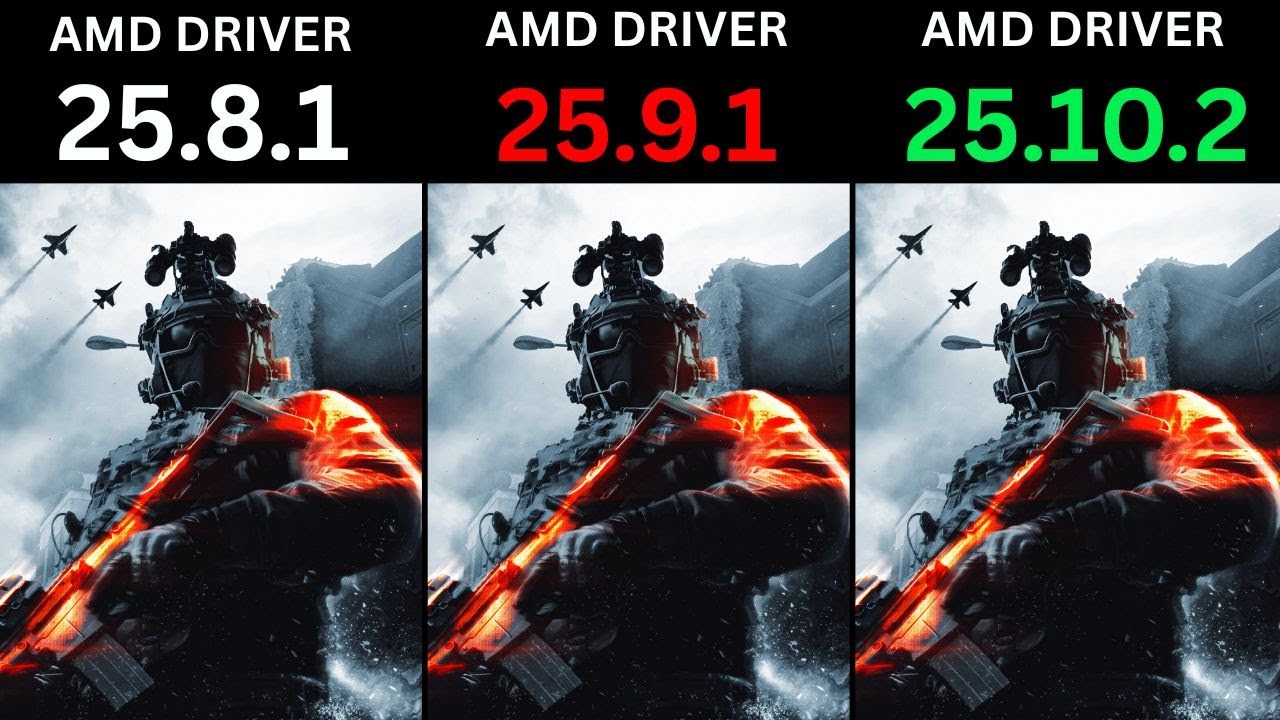 AMD Drivers Update 25.10.2 vs 25.9.1 Vs 25.8.1 AMD Adrenalin Edition 25.10.2 New update 7800 XT