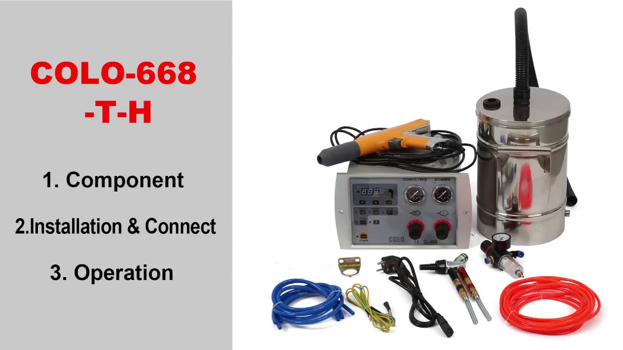 COLO-668T-H Mini lab powder coating application machine installation & operation