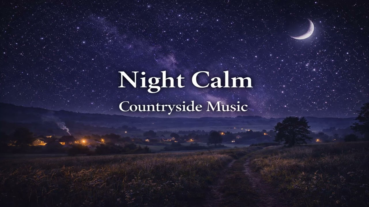 Countryside Night Calm 🌙 Peaceful Instrumental Music Under the Stars