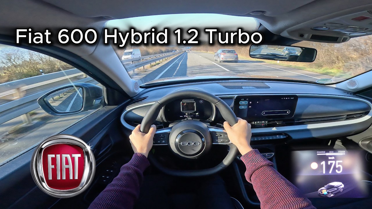 2024 Fiat 600 1.2 T3 Hybrid DCT (100 hp) - POV Test drive On the German Autobahn