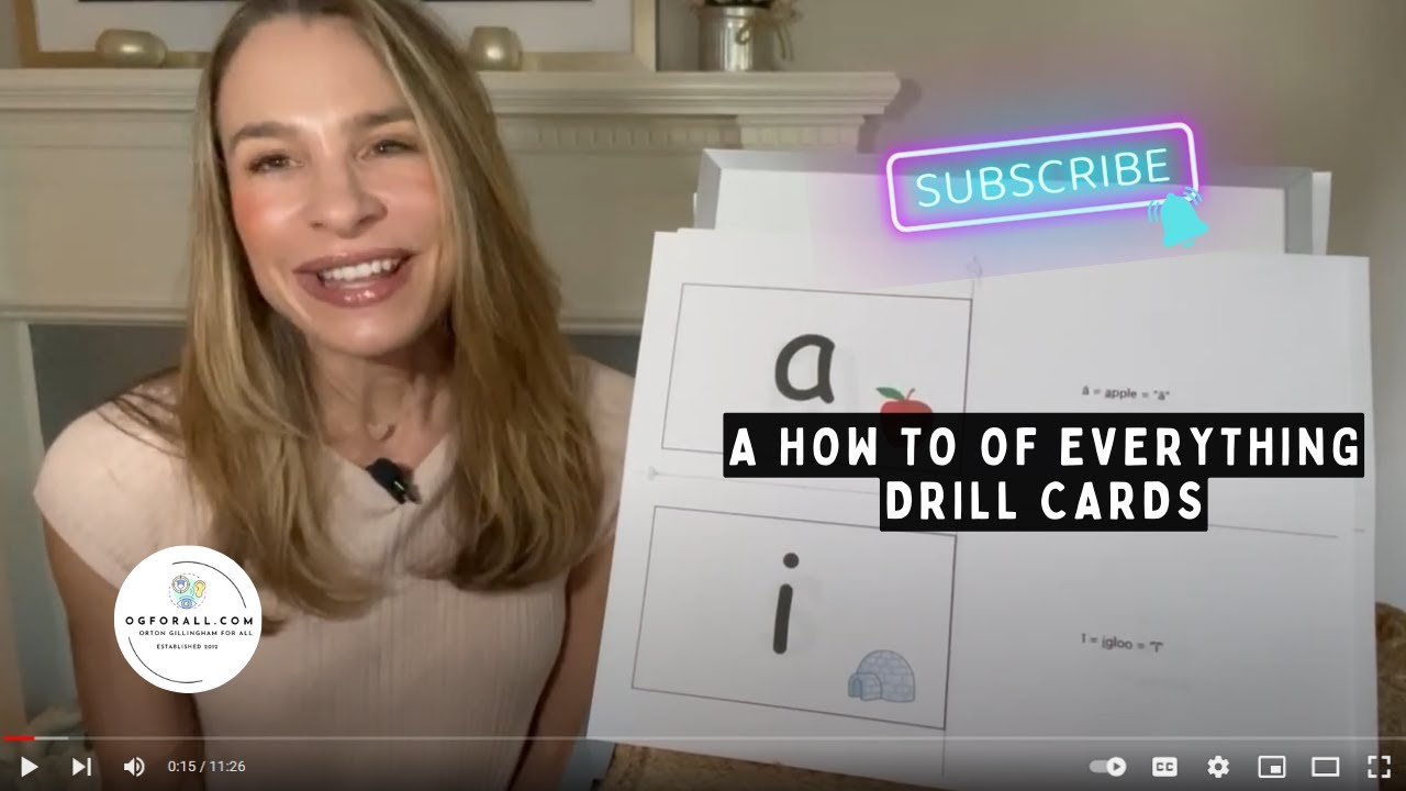 Using Drill Cards for Orton Gillingham Word Building 