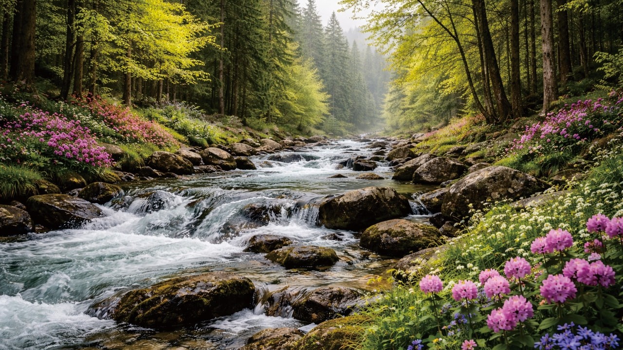 Peaceful Spring River & Birdsong | Calming Nature Ambience