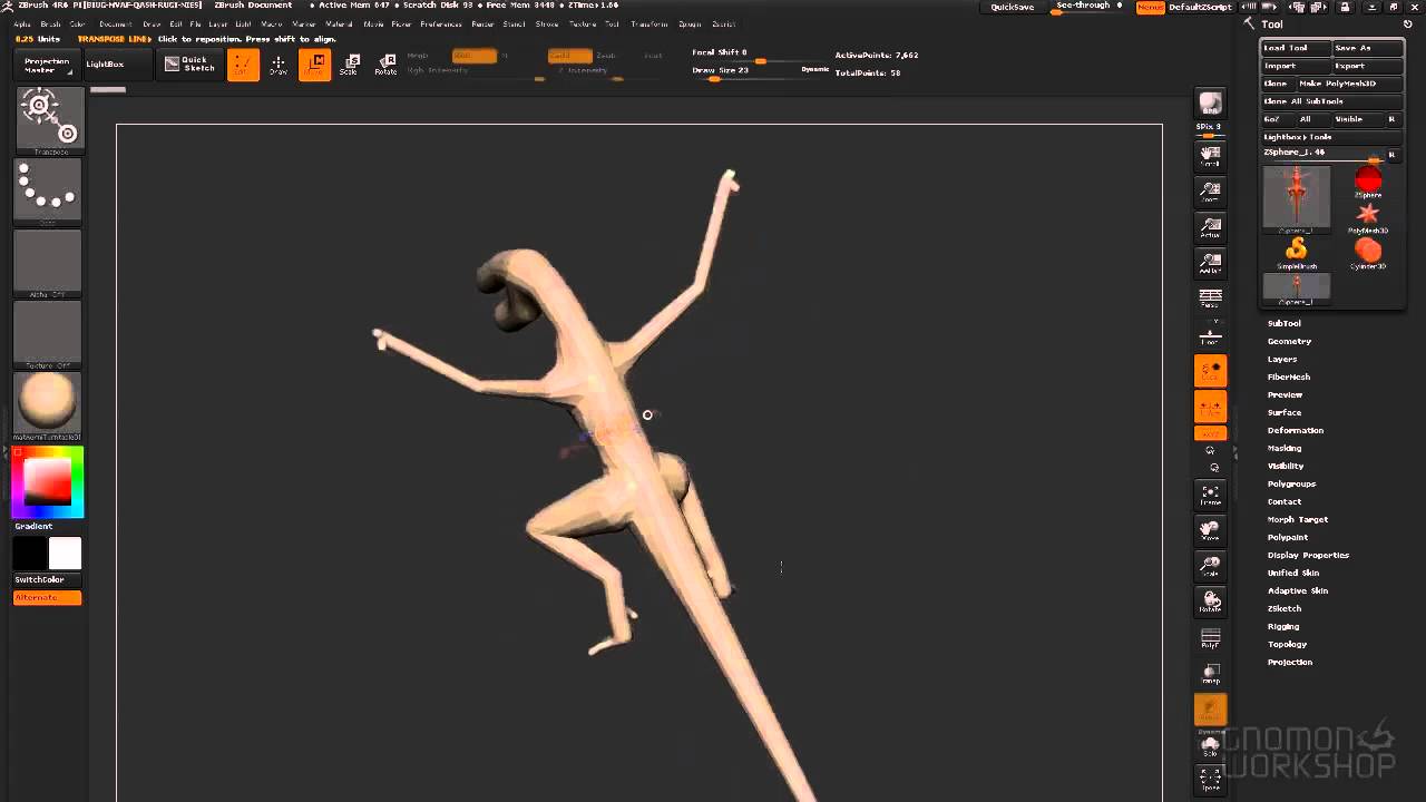 Clip from Sculpting a Dragon with ZBrush