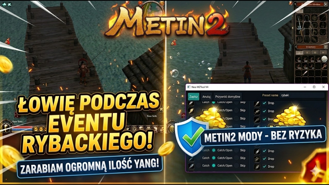METIN2 PL NA MODACH 2026 - Jak zarobić OGROMNĄ ilość Yang na Evencie Rybackim? M2 TOOL #06