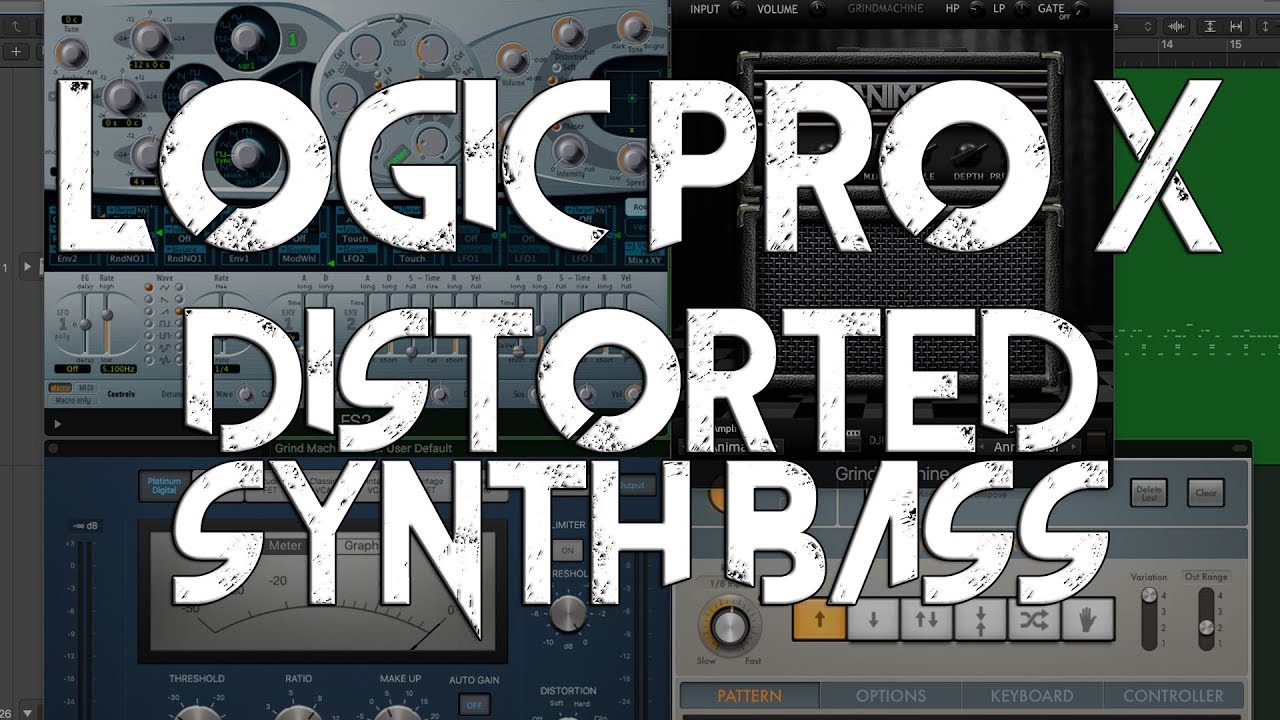 Logic Pro X - Distorted Percussive Synth Bass (ES2 + Arpeggiator + Distortion + Sidechain Ducking)