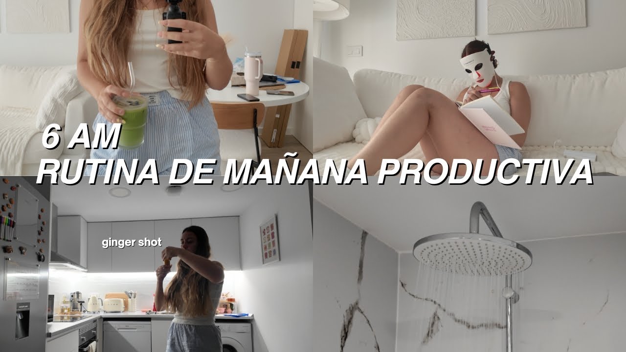 6 AM ! RUTINA DE MAÑANA PRODUCTIVA *como hago el ginger shot* | journal, habitos, deporte...