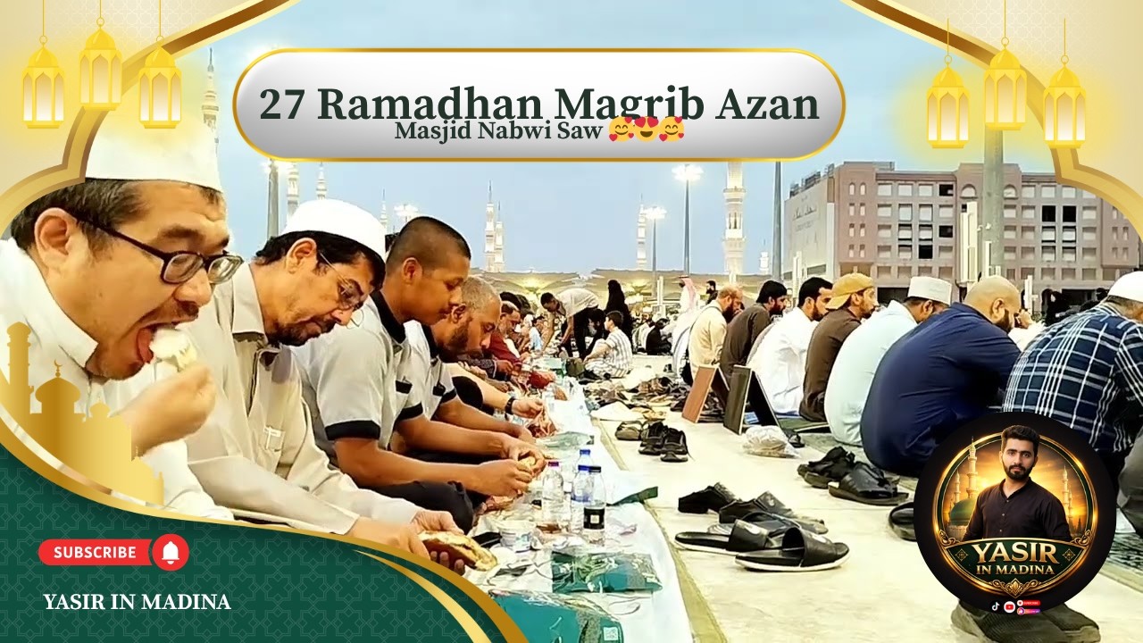 27 Ramadhan Magrib Azan in Masjid Nabwi 😍🥰😍 