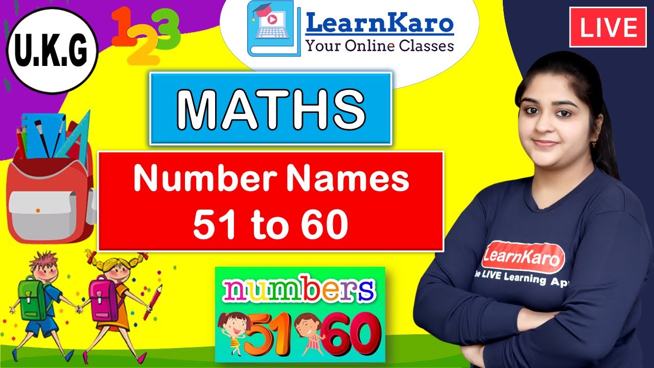 Maths Number Names 51 to 60 | Maths practice notebook for U.K.G. Kids | Fifty One to Sixty Numbers