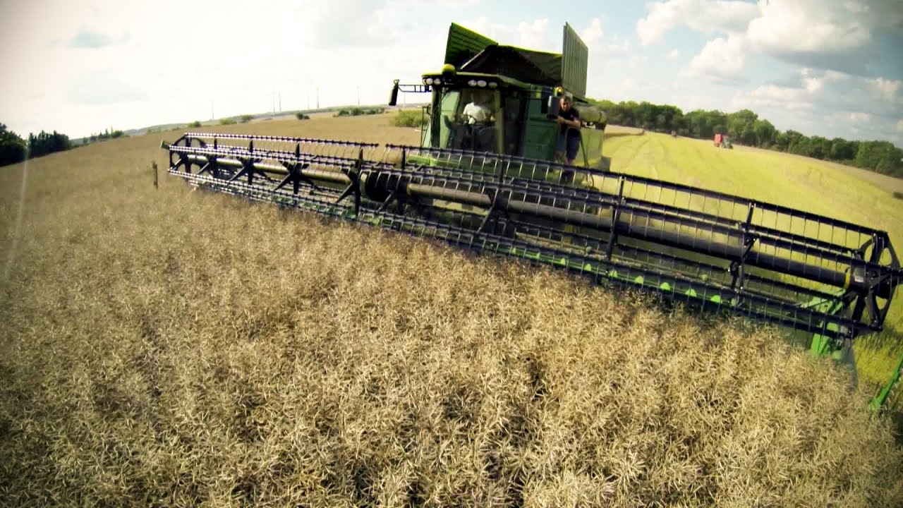 2 JD 640Draper & S690i im 6t-Raps + 4755 & 7230R mit Krampe Tridem
