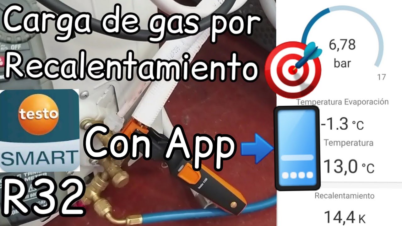 📲🎯Ajuste con App de la carga de R32 midiendo el Recalentamiento en un minisplit #I_LOVE_HVAC