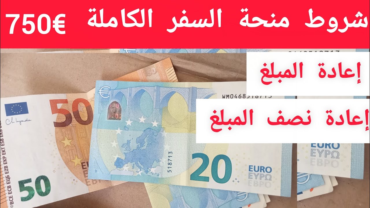 شروط منحة السفر 750 أورو كاملة بالتفاصيل