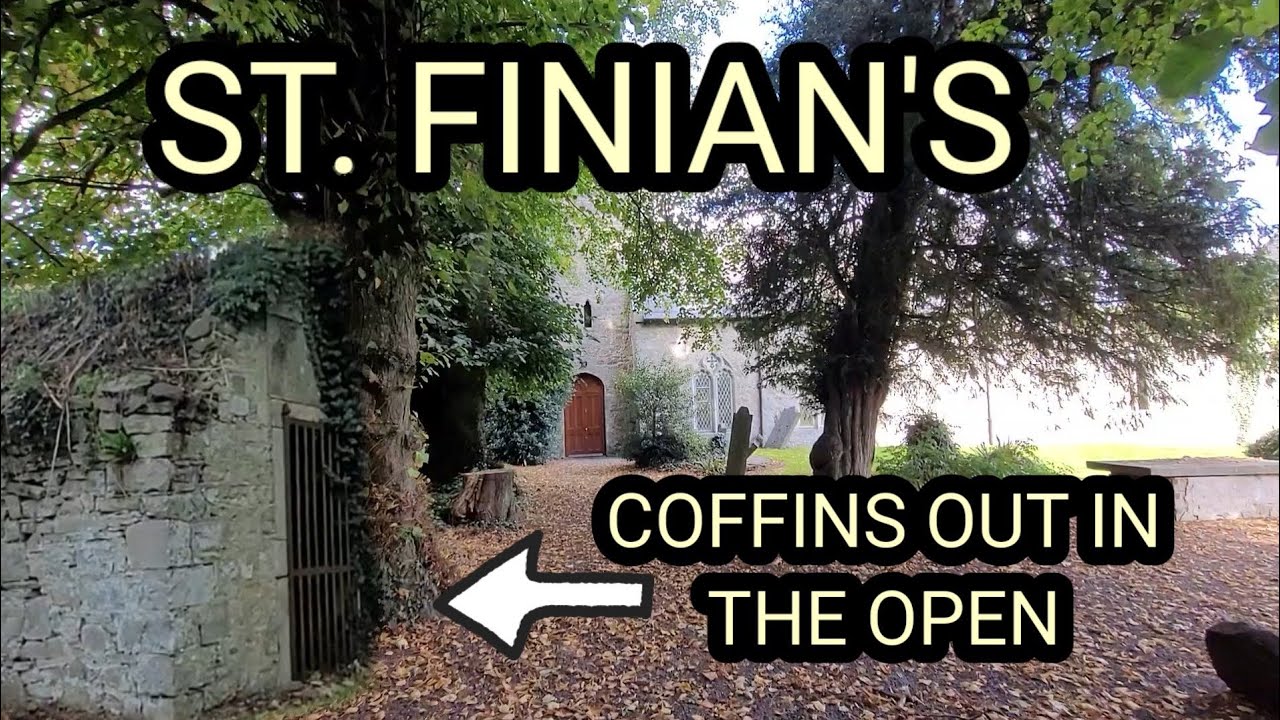 St. Finian's churchyard, coffins in plain sight