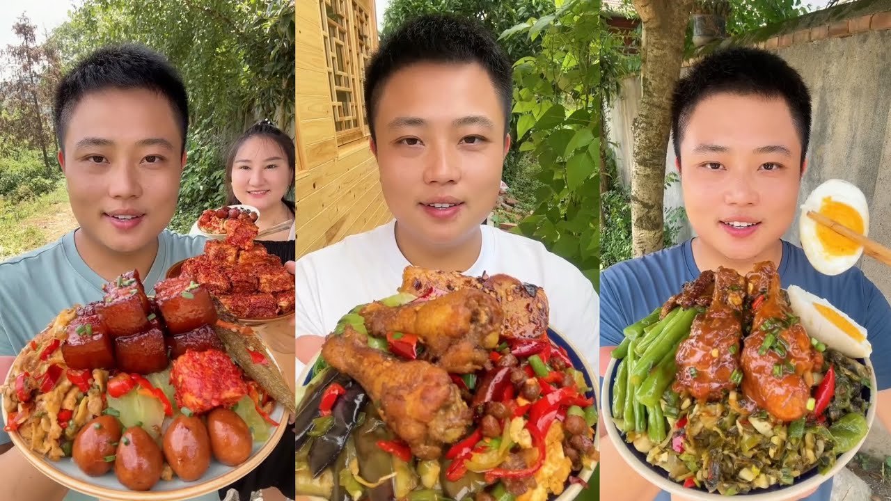 Yummy #68 Eat Meat 🍖🥓🫑🌶️🦑🍲, chicken 🍗🍗, Shrimp 🦐🦐.. #mukbang #eatingshow #food 