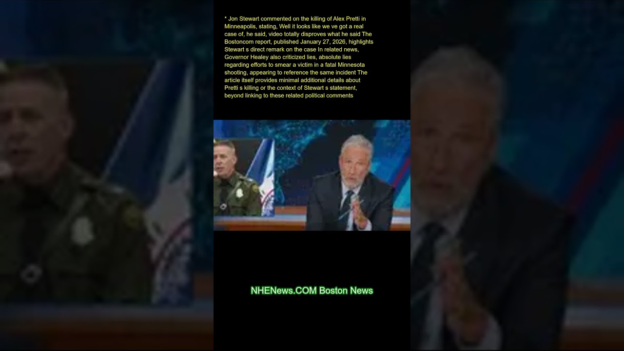 Jon Stewart commented on the killing of Alex Pretti in Minneapolis, stating, "Well it looks like we'