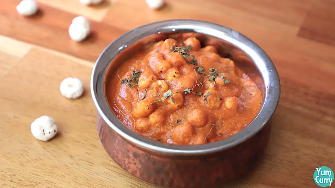 Makhana curry recipe - Fox nut curry recipe - makhane ki sabzi