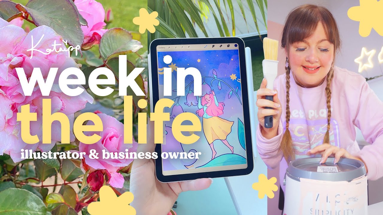 Day in the life of a full time illustrator & small business owner 🌹STUDIO VLOG