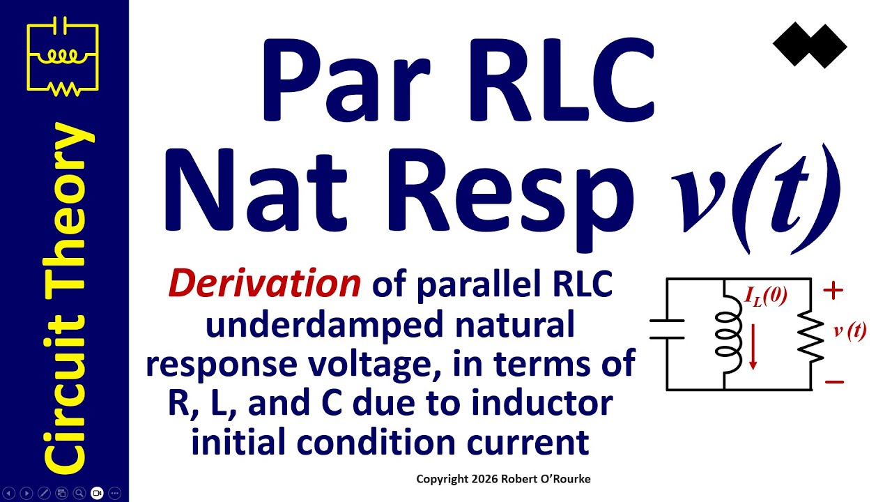 Parallel RLC Natural Response Voltage Derivation