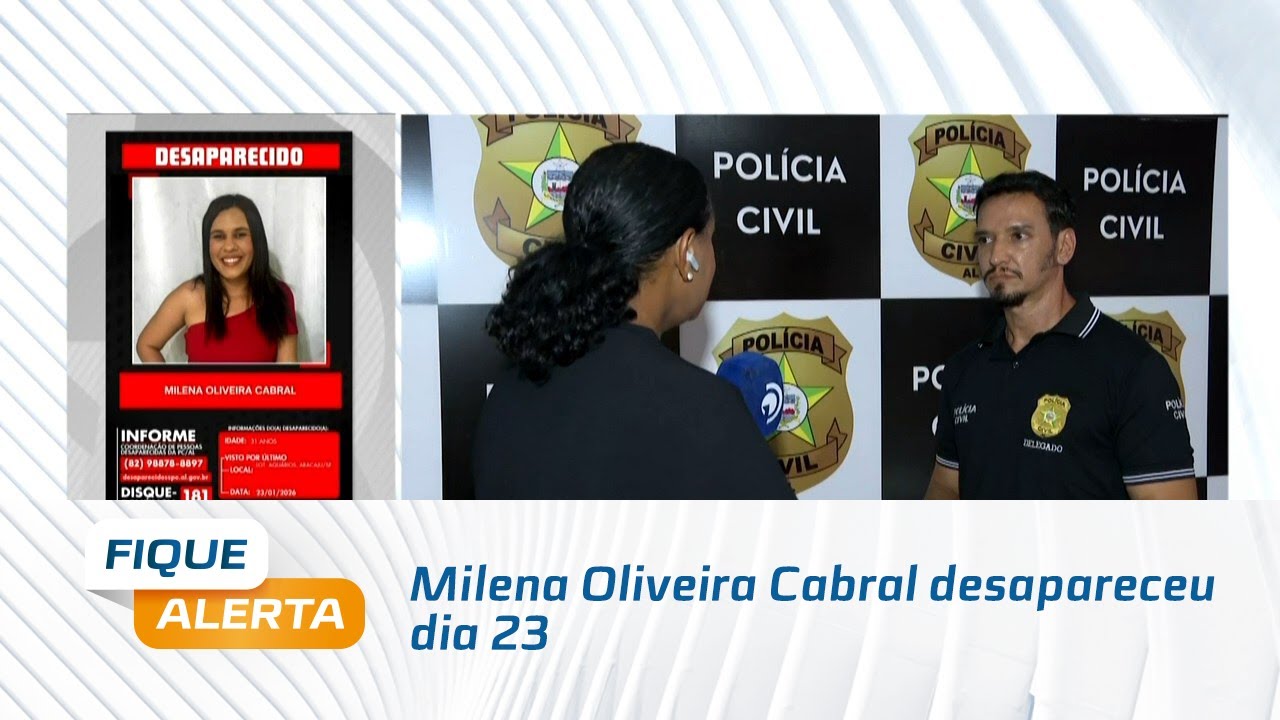 Milena Oliveira Cabral desapareceu dia 23; ela saiu de Aracaju e teria vindo para Maceió