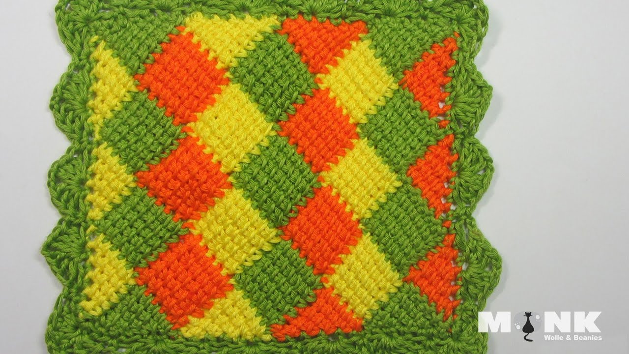 Entrelac Babydecke / Diamantmuster Teil 1