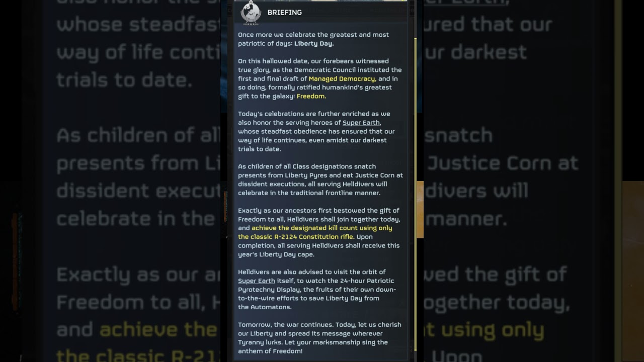 Dispatch: Liberty Day Message From High Command! | Helldivers 2