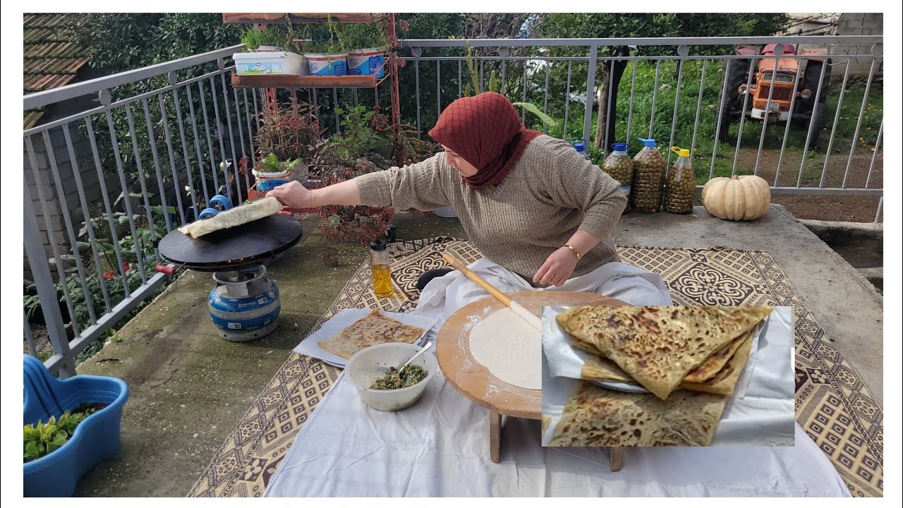 TOPLADIĞIMIZ OTLARDAN KAHVALTIYA  GÖZLEME YAPIYORUZ😊
