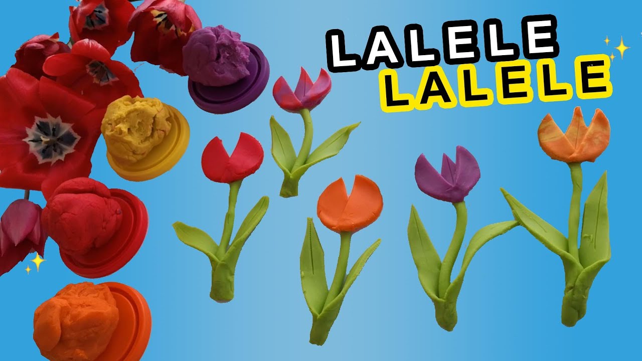 Lalele - Flori de primăvară - Modelaj din plastilină - Invățăm Zi de Zi
