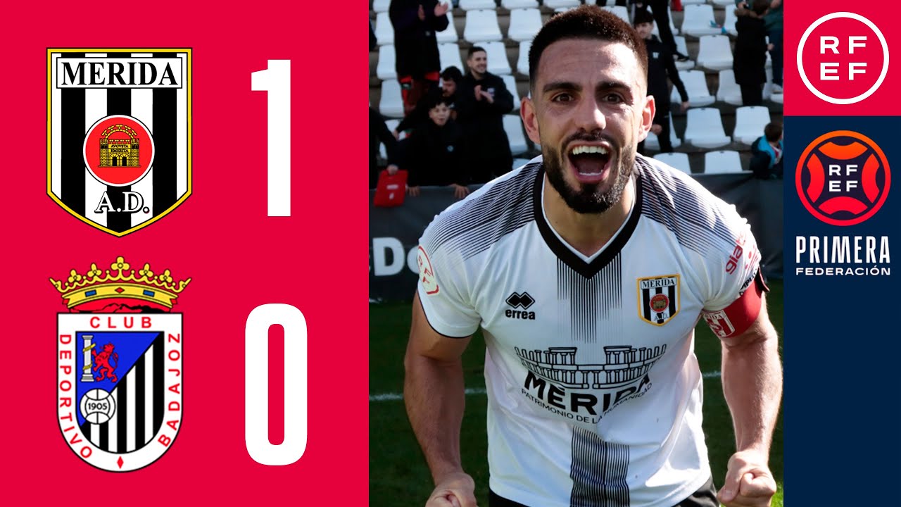 RESUMEN #PrimeraFederación | AD Mérida 1-0 CD Badajoz I Grupo 1 I Jornada 16
