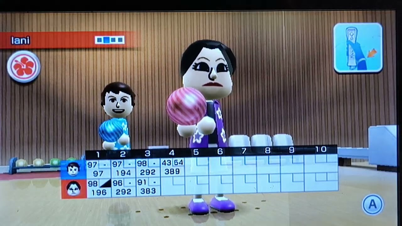 Wii sports resort - 100 pin bowling game part 3: verses  my mom