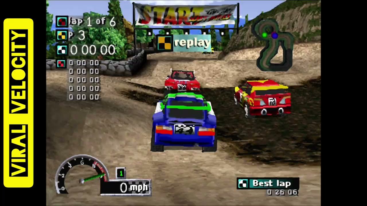 Jugando a Rally Cross de 1997 para PS1