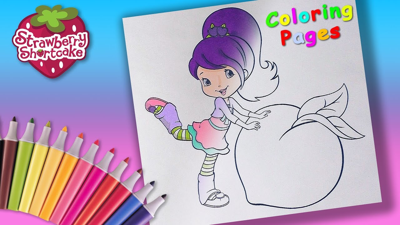 Strawberry Shortcake Coloring for Girls. Plum Pudding Coloring page