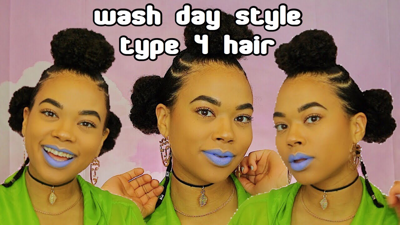 WASH DAY STYLE FOR TYPE 4 NATURAL HAIR | AFRO-FUTURISTIC ALIEN VIBES | olive chels