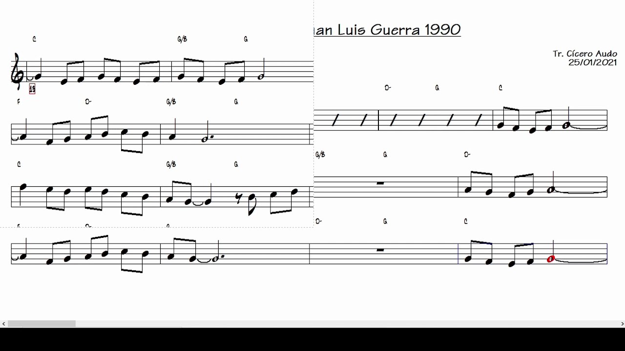 Burbujas de Amor - Juan Luis Guerra 1990 (Tenor Sax Bb) [Sheet music]