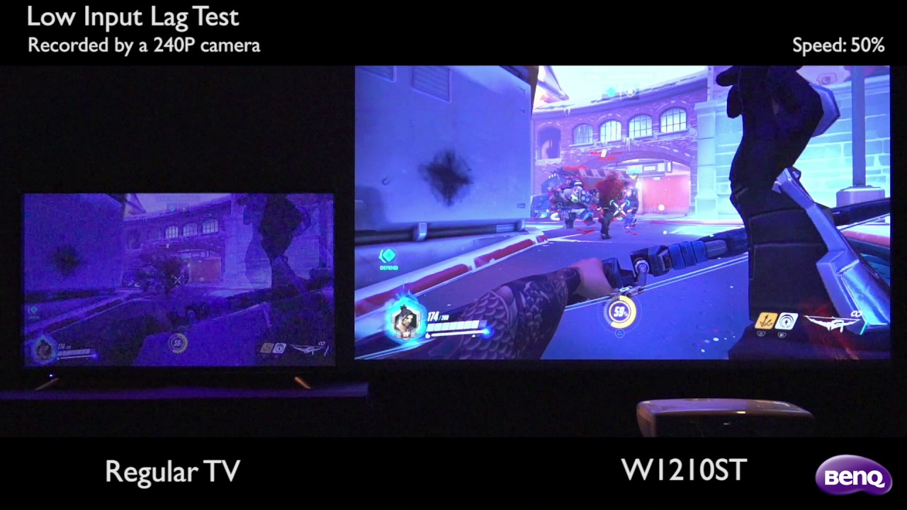 BenQ W1210ST Home Theater Projector vs TV - Menguji Low Input Lag