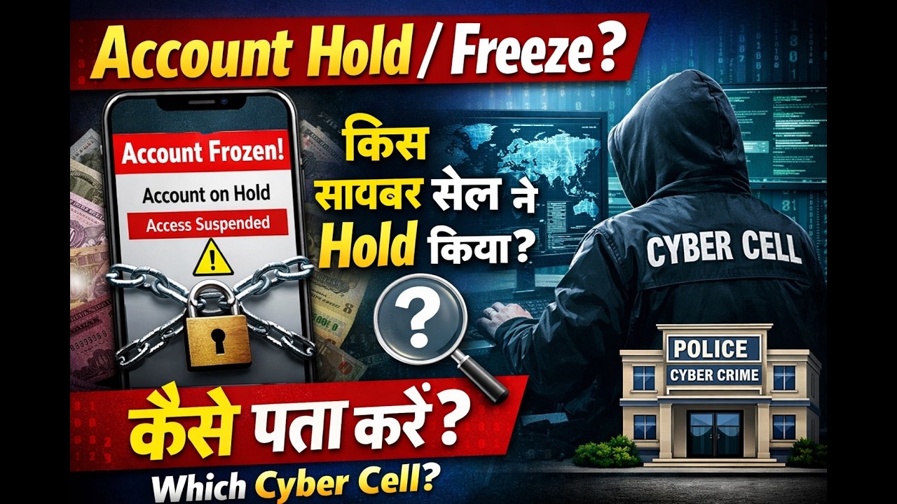 Bank Account Freeze/Lien ? |  How to Check Which Cyber Cell Put Hold | Cyber Crime Lawyer in Noida