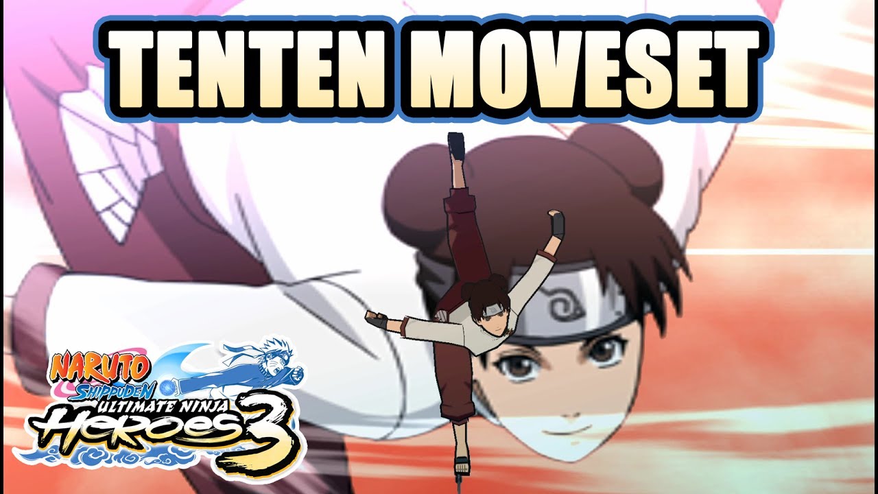 Naruto Ult. Ninja Heroes 3 - Tenten Moveset [PSP]