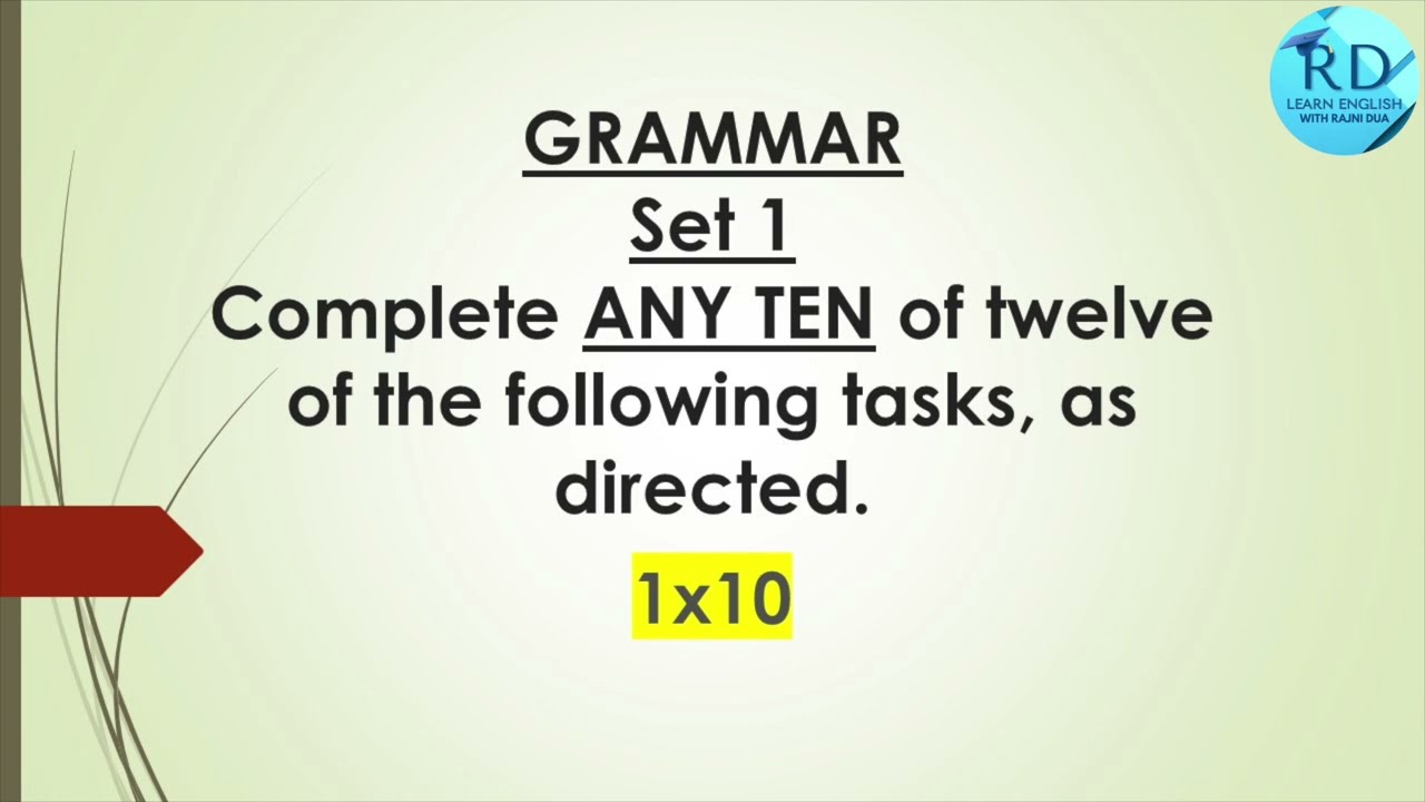 Grammar Set - 1 | Important Questions  | Class 10 | CBSE | Learn English With Rajni Dua