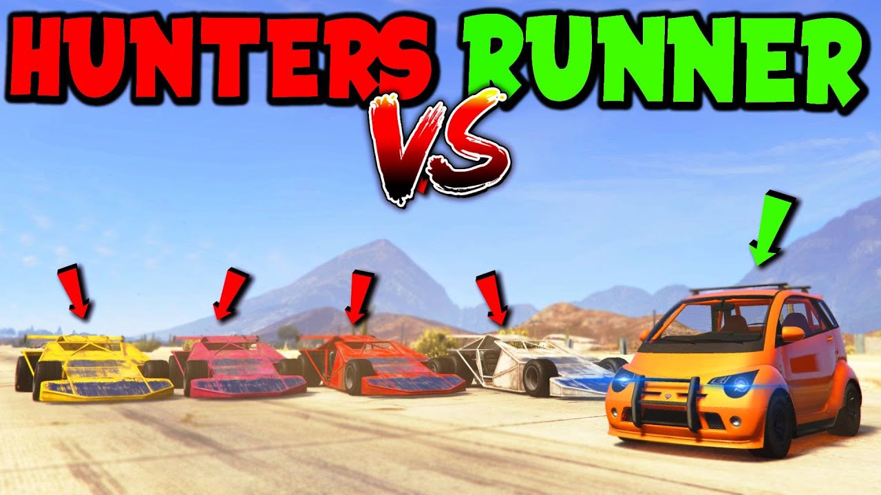 Panto VS 4 Ramp Cars Manhunt! | GTA Online